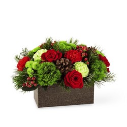The Christmas Cabin Bouquet from Clifford's where roses are our specialty